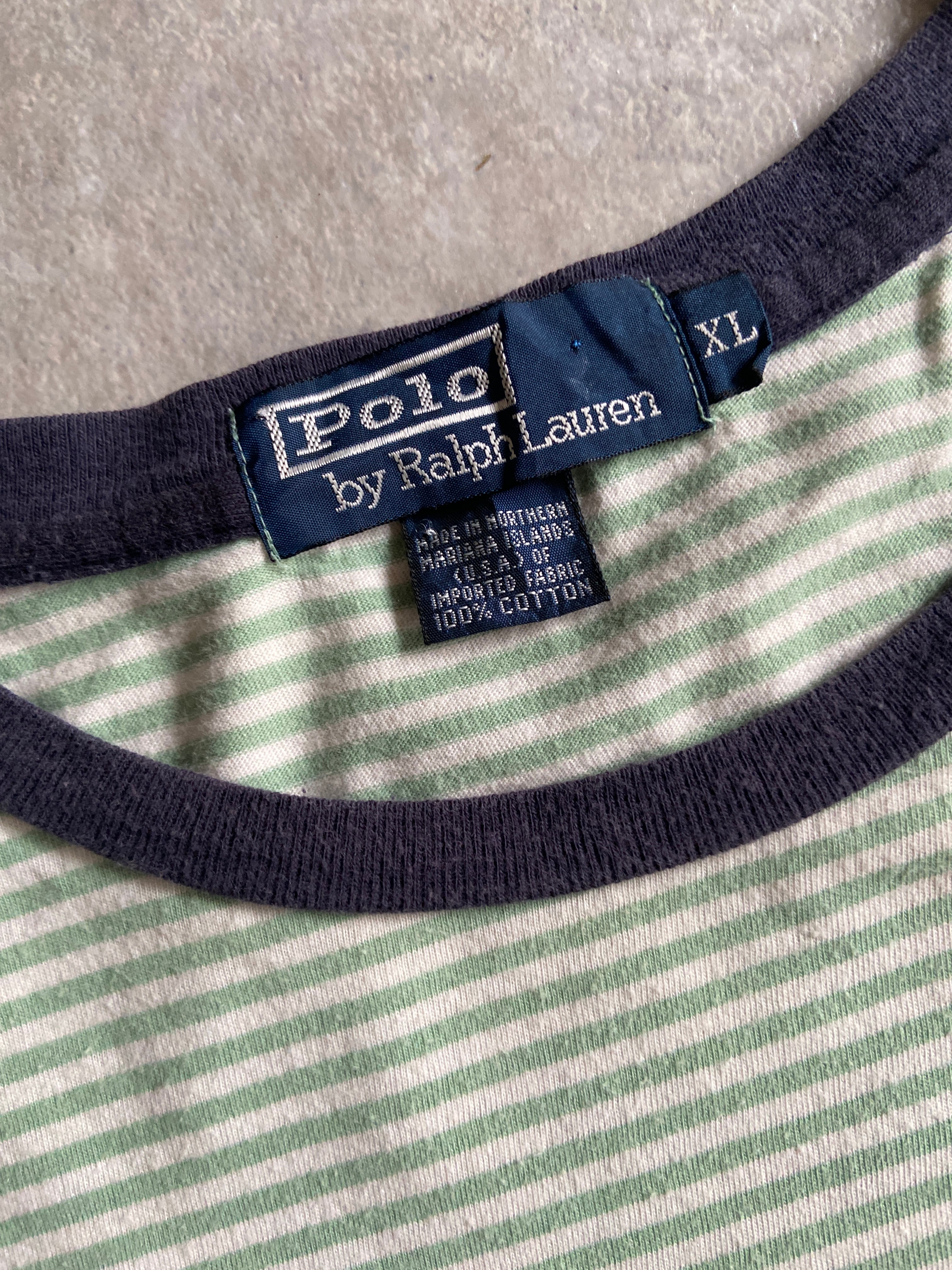 1990s Polo by Ralph Lauren Border Tee XL Made in USA G971