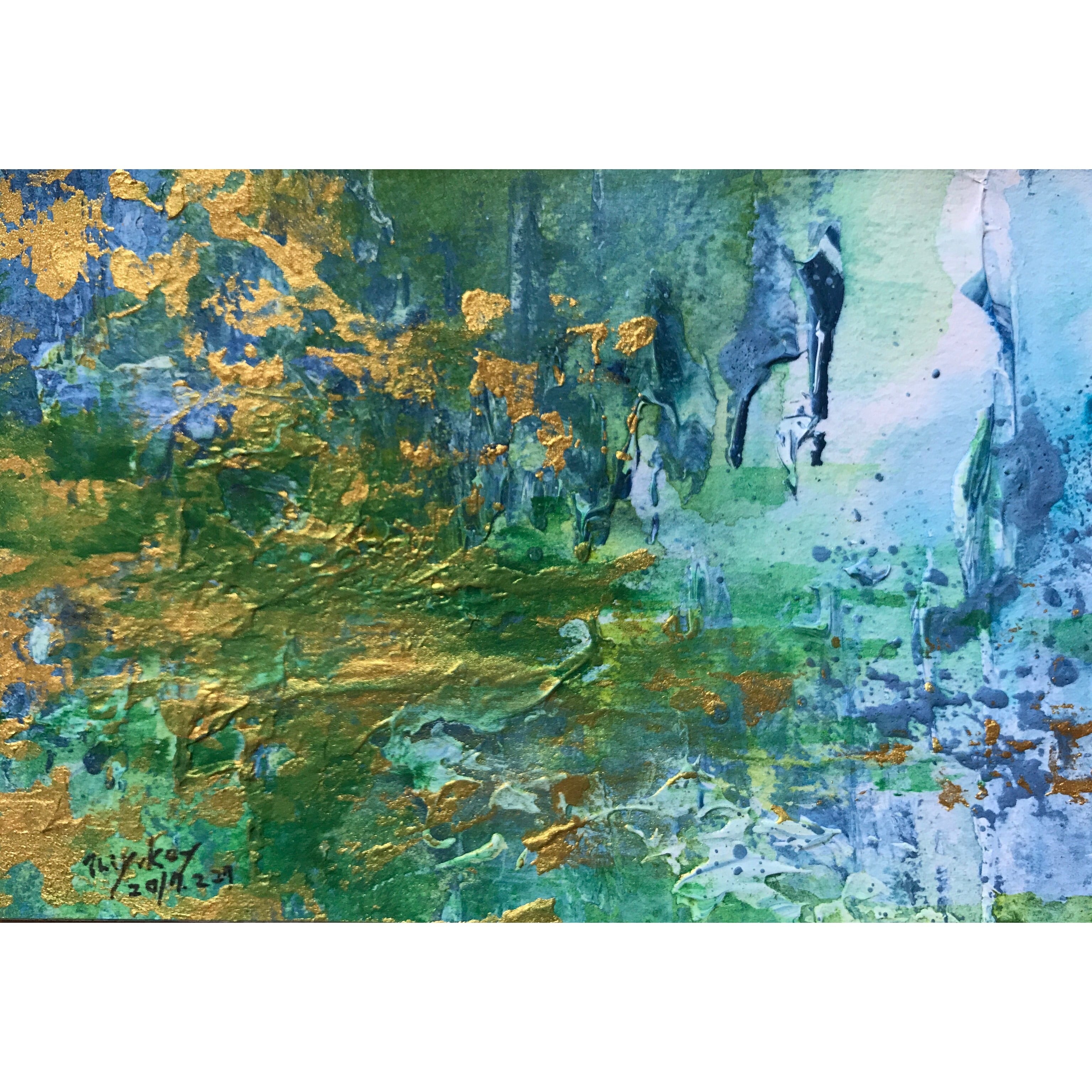 原画】Abstract painting（抽象画）/ポストカード/インチ額 | Crys