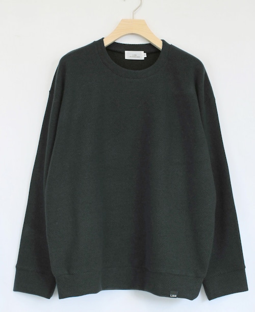 Wool Inlay Crew Neck Sweat Black