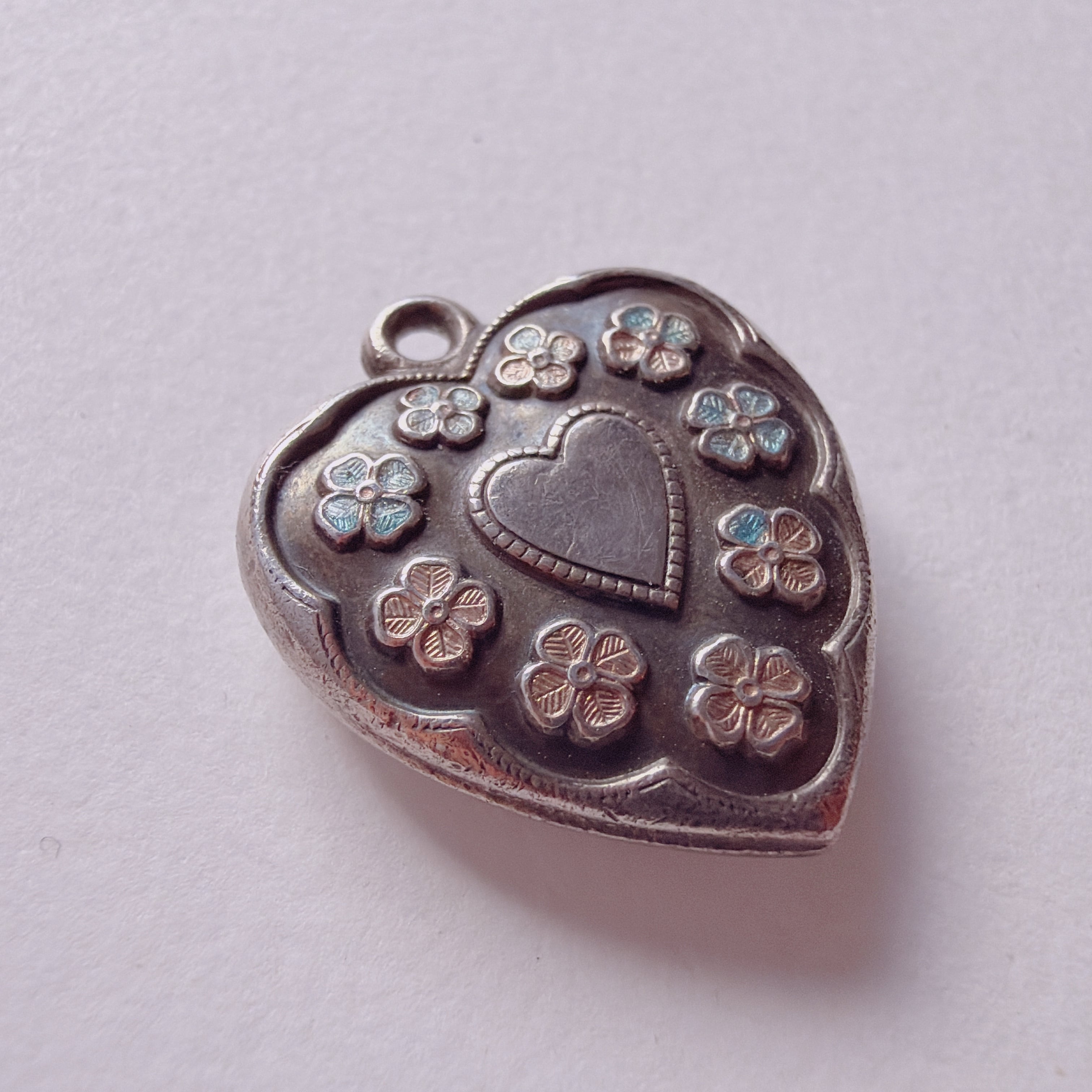 【J350】10s -40s 勿忘草 スウィートハートジュエリーヴィンテージ チャーム