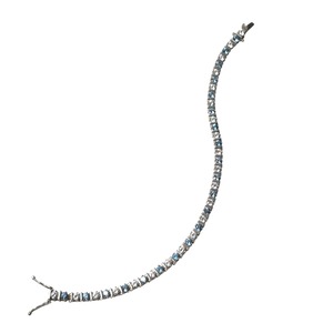vintage silver blue & clear stone tennis bracelet