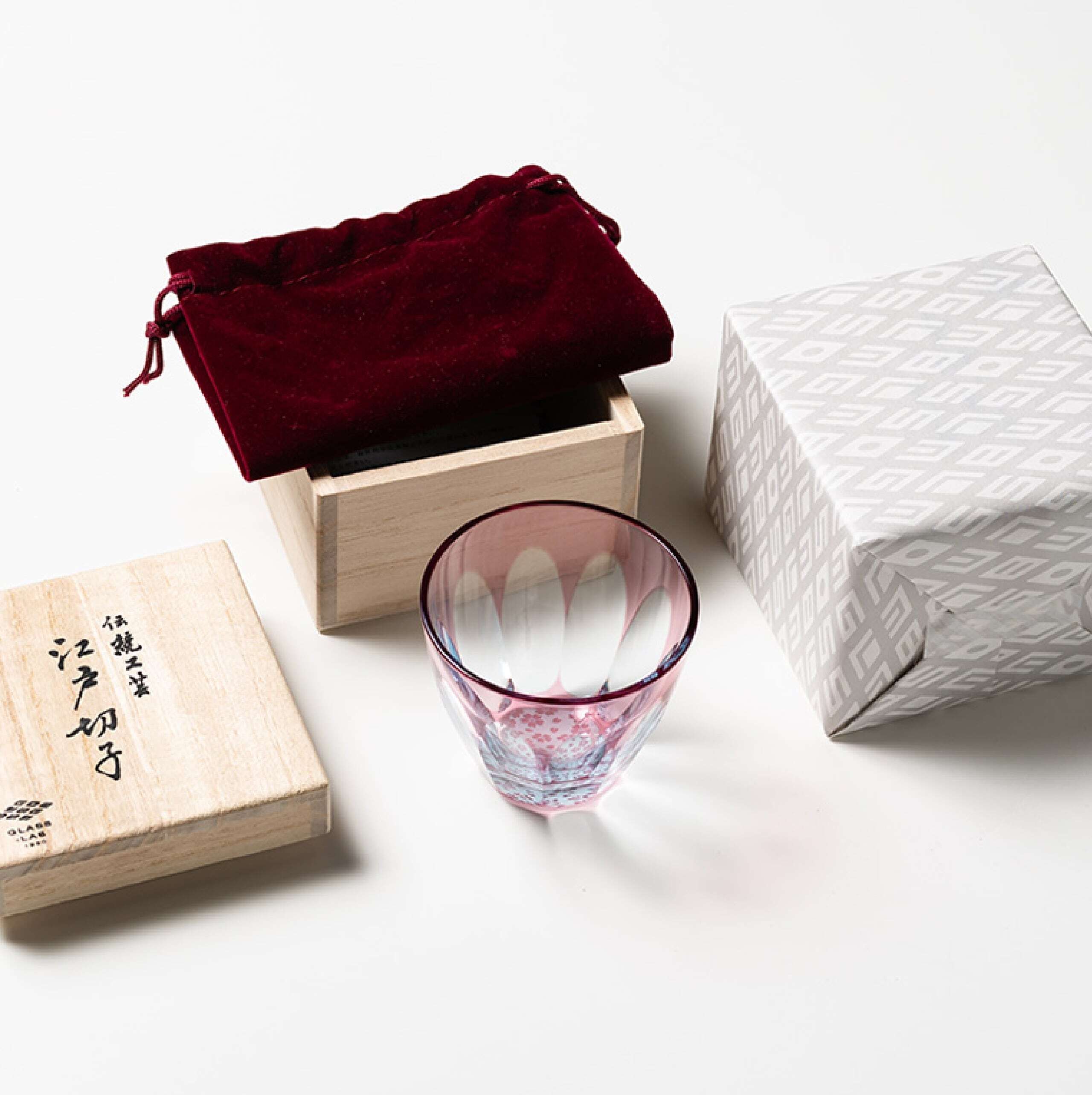 浪裏（北斎）（インディゴ×ライトブルー）大サイズ | 椎名切子（GLASS