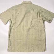 90s 00s LACOSTE ラコステ ワンポイント 半袖シャツ 4/グリーン ベージュ系 メンズ オールド ファブリカ