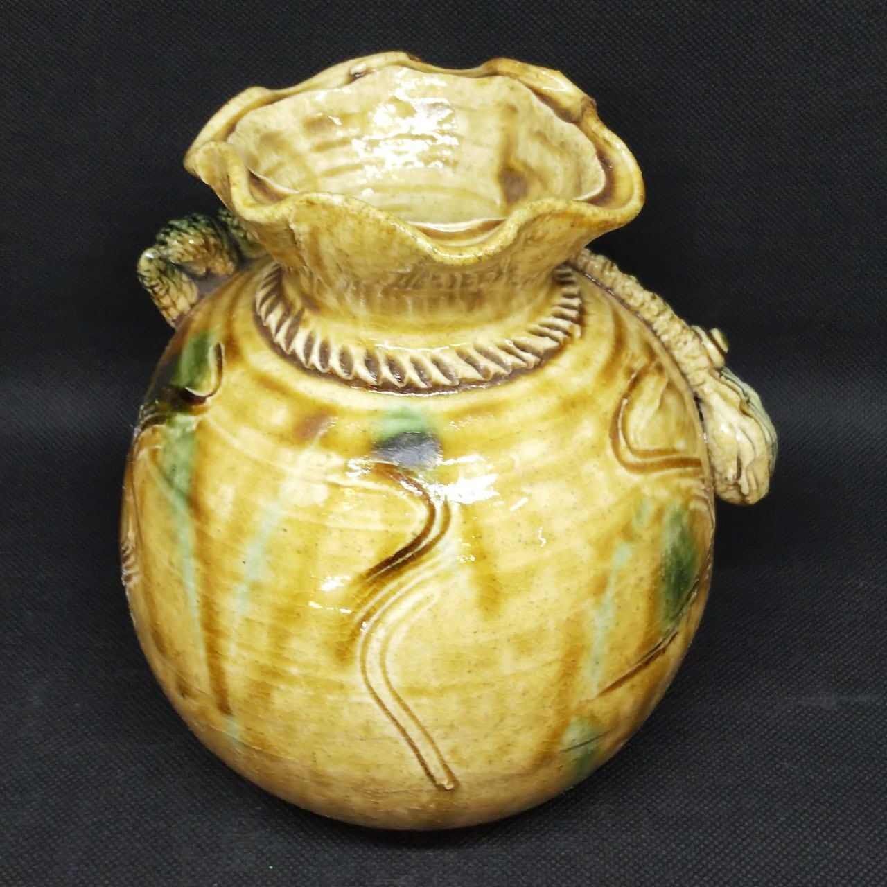 加藤綱助作 黄瀬戸干支福袋巳 | 丸一国府商店○手造り陶器のセレクト