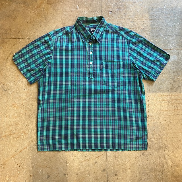 STUSSY P/O CHECK SHIRT 2000'S OLD