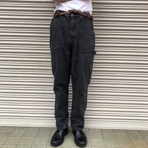 simple soclety ブラックデニムパンツ ベイカー ヴィンテージ ブラック 黒 78cm テーパード ジーンズ W31 相当 デニム Sサイズ 90s 00s