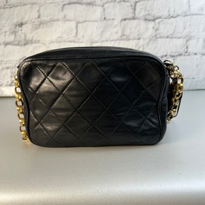 CHANEL シャネル ココマーク マトラッセ フリンジ レザー ショルダーバッグ ブラック A-10177