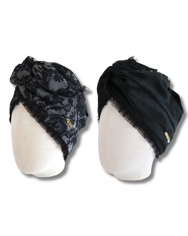 リバーシブルSustainable Lace Noir サスティナブルレースノワール キュッパ qppA ターバン