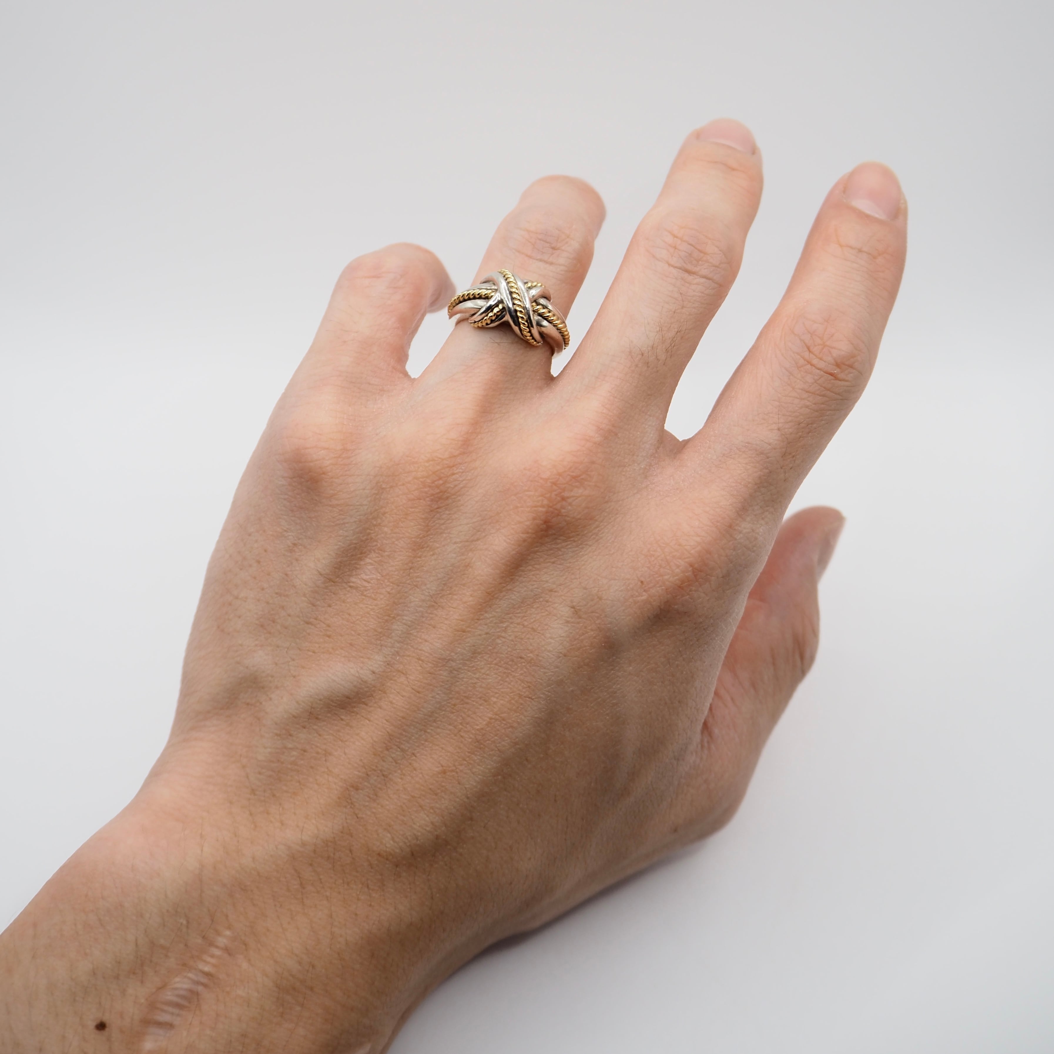 Tiffany&Co. 約11号 シグネチャーコンビリング K18 シルバー925