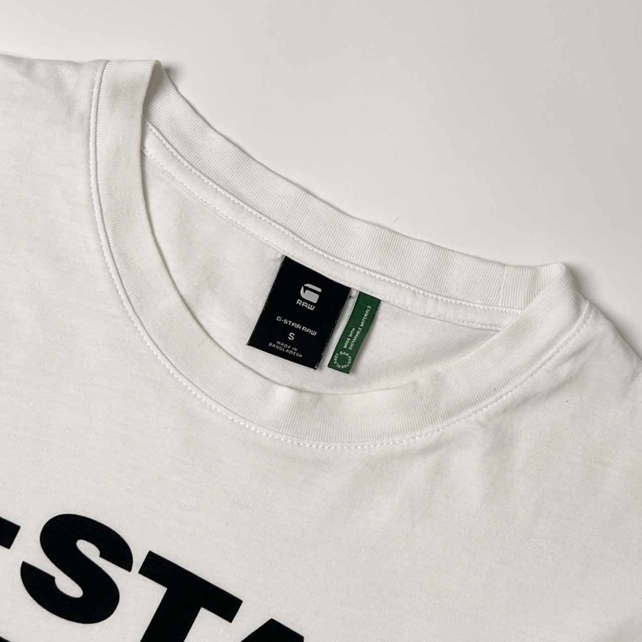G-STAR RAW ジースターロゥ デザイン 半袖 Tシャツ S/ホワイト×ブラック メンズ