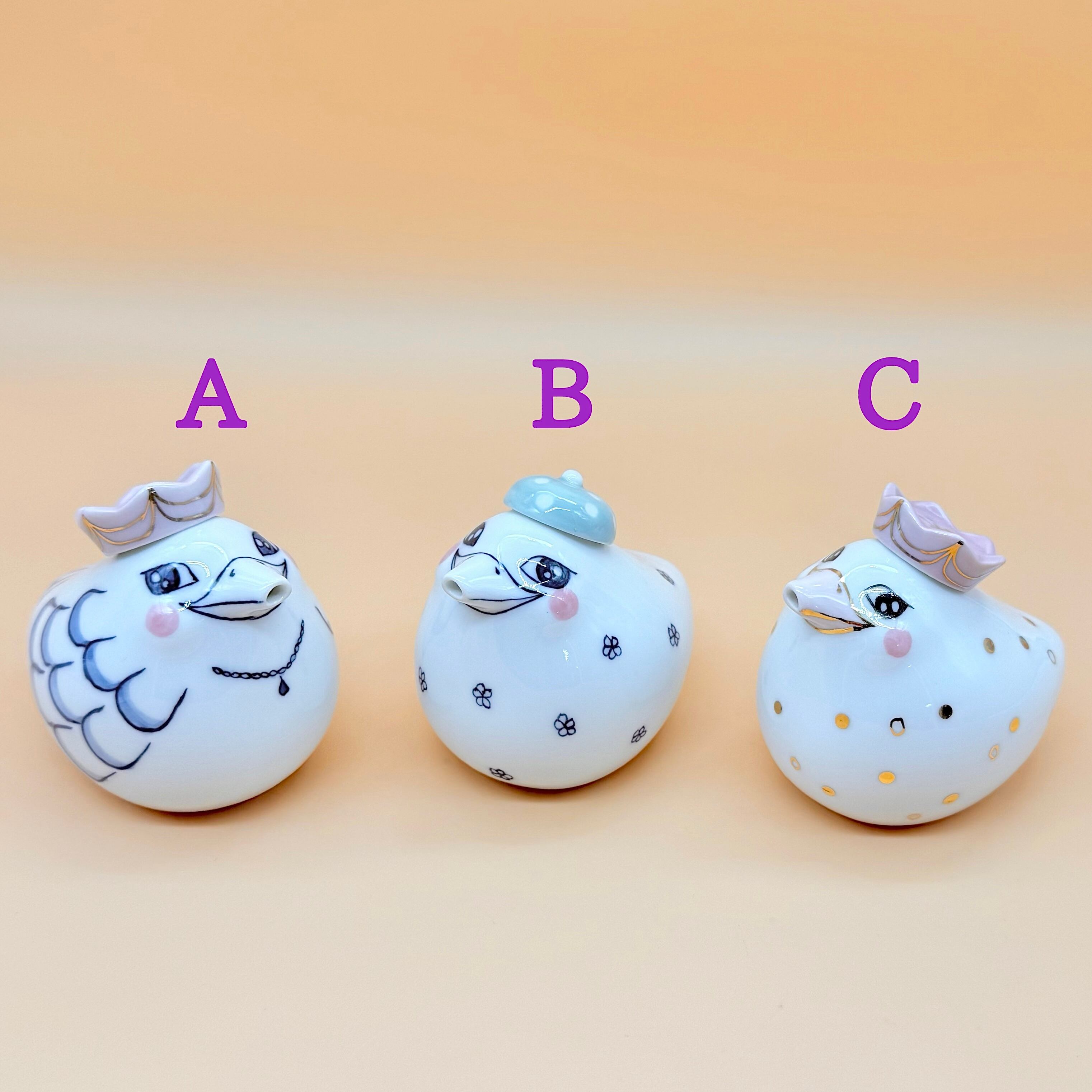 とりさん醤油差し 絵付け