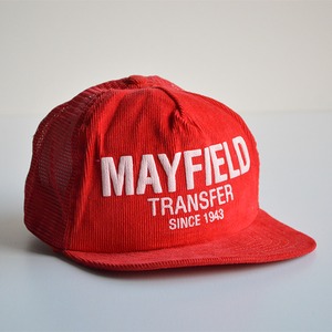 80s MAYFIELD TRANSFER コーデュロイキャップ USA製 赤
