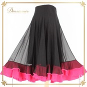 社交ダンス 衣装 スタンダード スカート レッスンウェア レディース ICHIOKU イチオク 無地 ピンク系 ブラック系 黒 練習着 フリル フレアスカート 薄手 躍動感 伸縮性 ストレッチ 練習用 ダンススカート 女性用 ピンク フリル付き おしゃれ スポーティー シンプル 丈約71cm ウエスト約31cm~ ゴムウエスト フレア ブラックスカート シューズアップ 社交ダンス衣装 レディースファッション トレーニングウェア