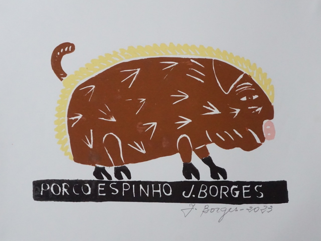 J.BORGES ジョタ・ボルジェス 木版画S【PORCO ESPINHO】