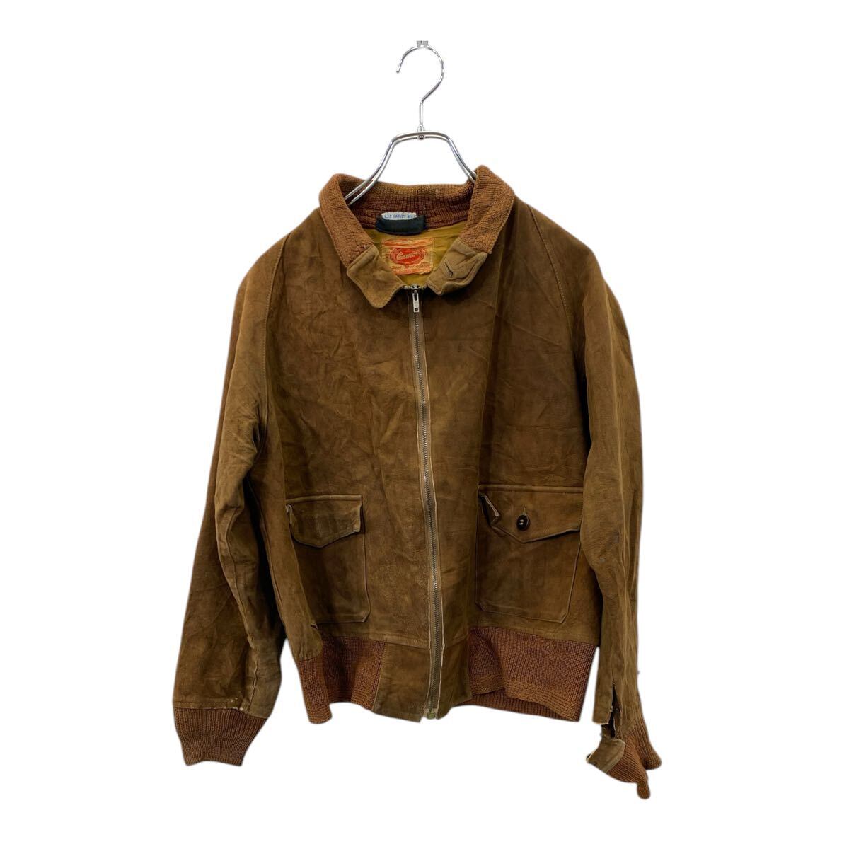 -90's A-1 suède leather jacket バルスターブルゾン c204f858ff60c3286ed8f482b552b5