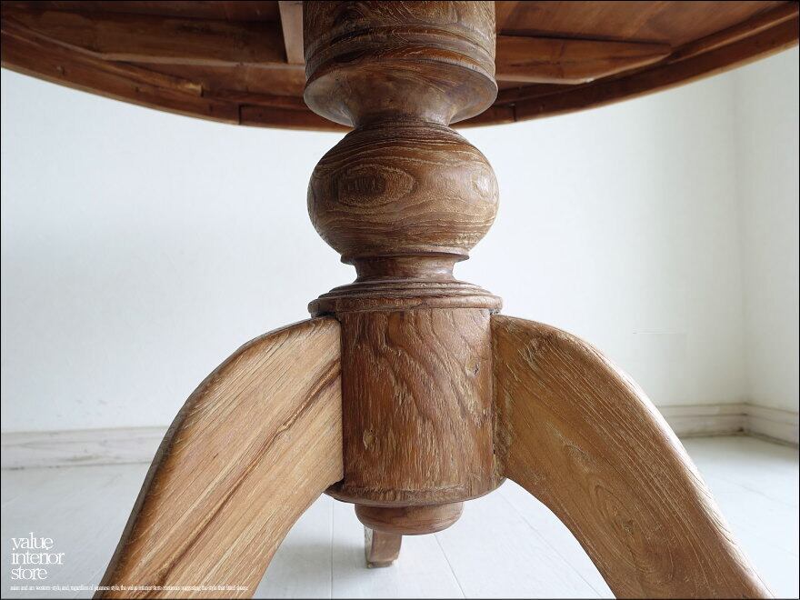 アンティーク1点もの木製円形座卓 4/26までアンティーク1点もの木製