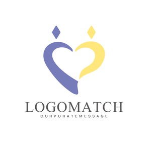 ハートの支え合う人のロゴ