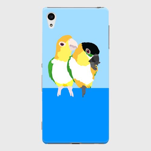 Xperia Z4 ズグロシロハラインコ&シロハラインコ 羽づくろいケース