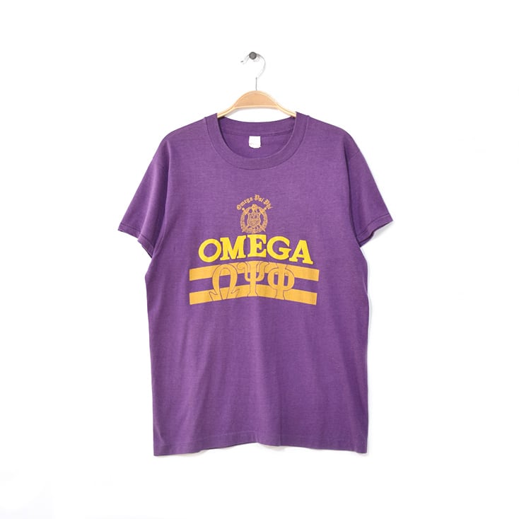 80'S スクリーンスターズ コットン ポリエステル ヴィンテージ Tシャツ Omega Psi Phi Fraternity メンズS相当 オメガ @BB0630