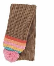C2086M-Rainbow Stripe Knitted Scarf 3-10 Years-MULTI