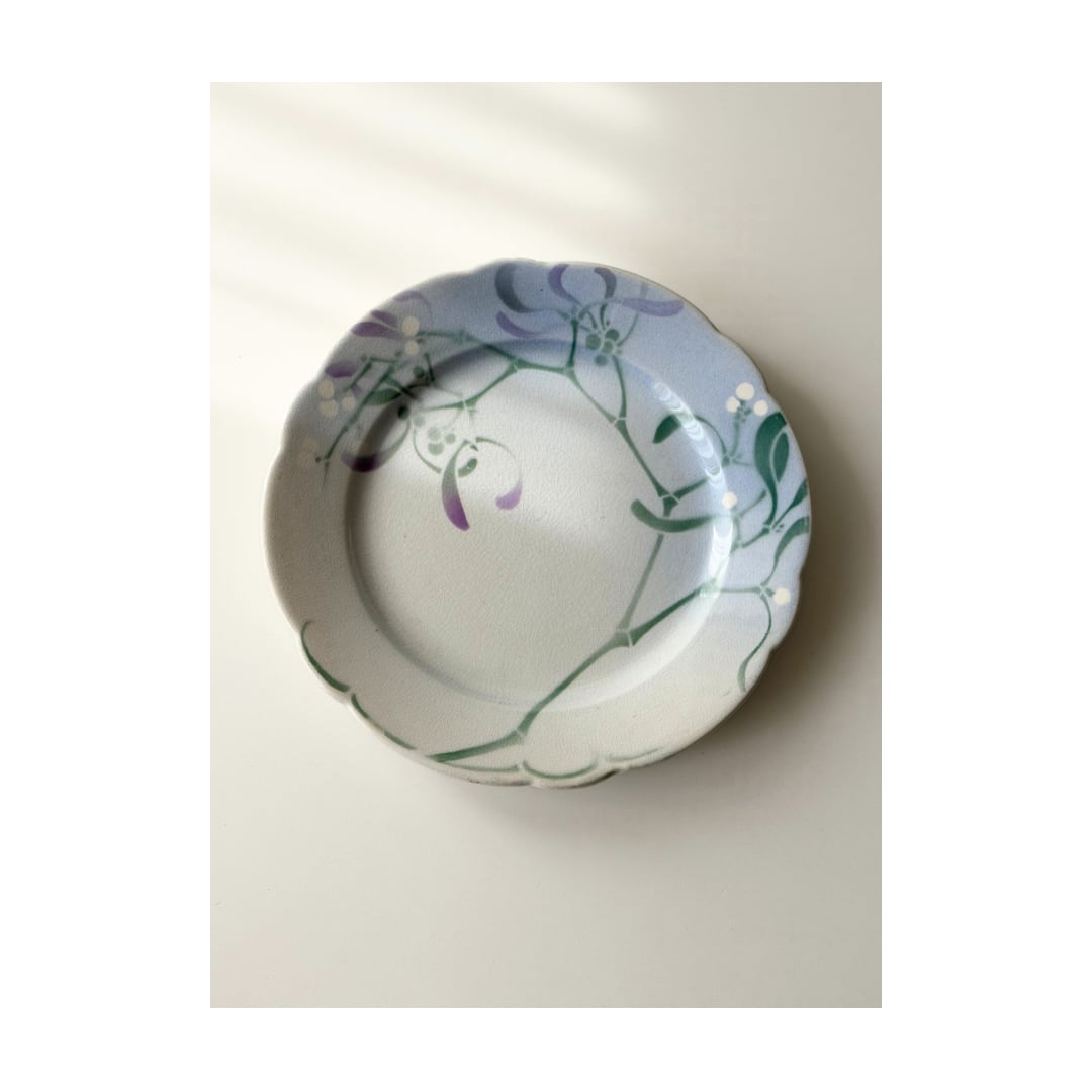 Luneville リュネヴィル / 美しいヤドリギの平皿プレート φ26cm d