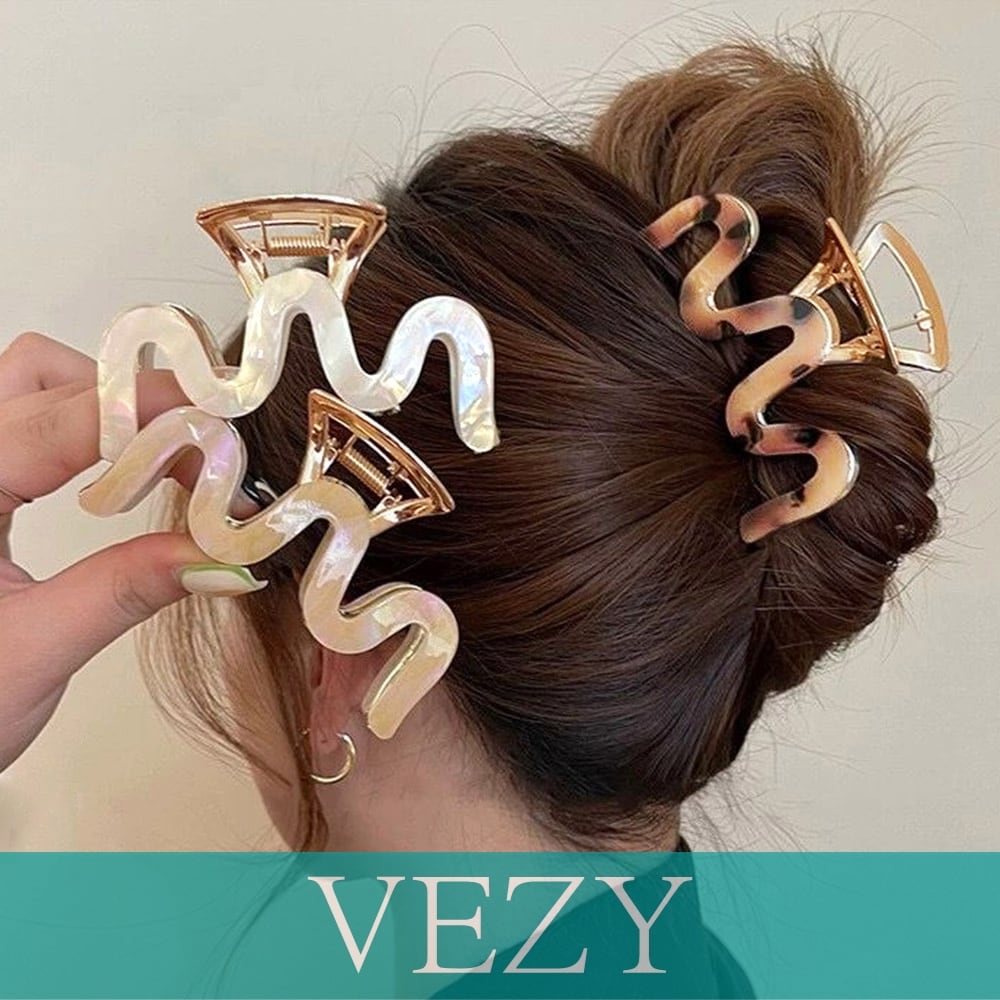 ヘアクリップ アクリルバンスクリップ ヘアアクセサリー フェミニン