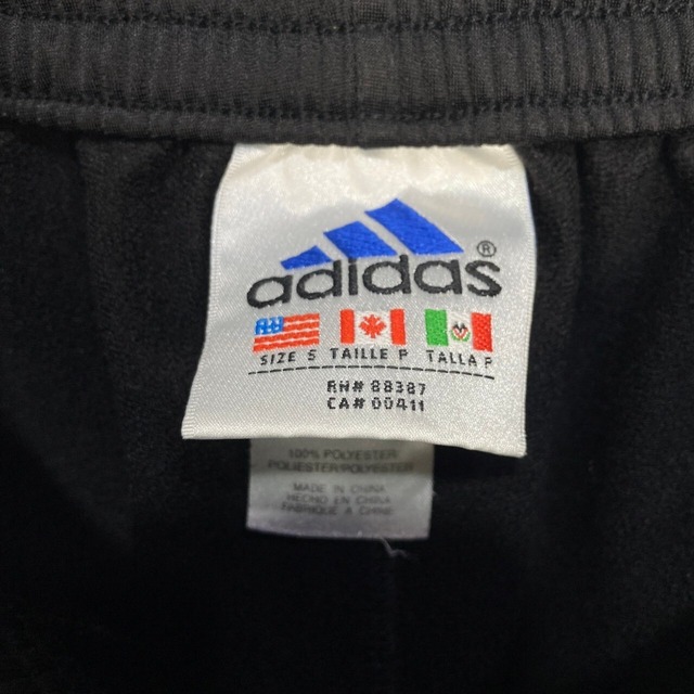 90s adidas アディダス サイドスナップトラックパンツ ジャージ 黒 S