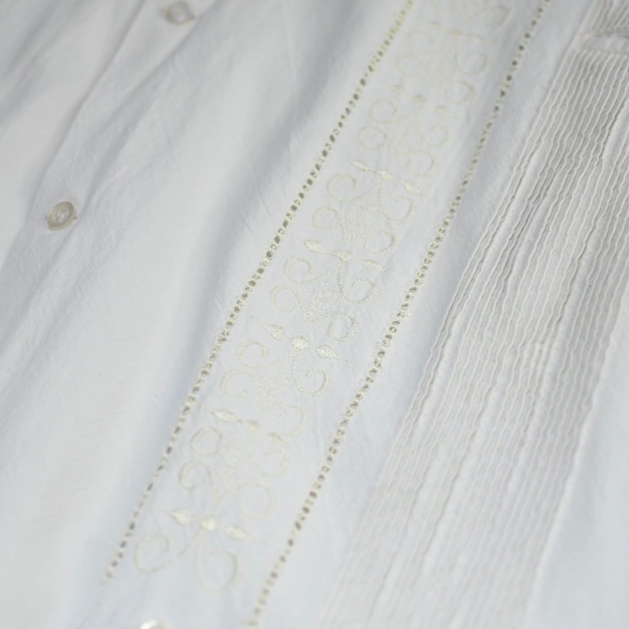 ~80's 3pocket cuba shirt white