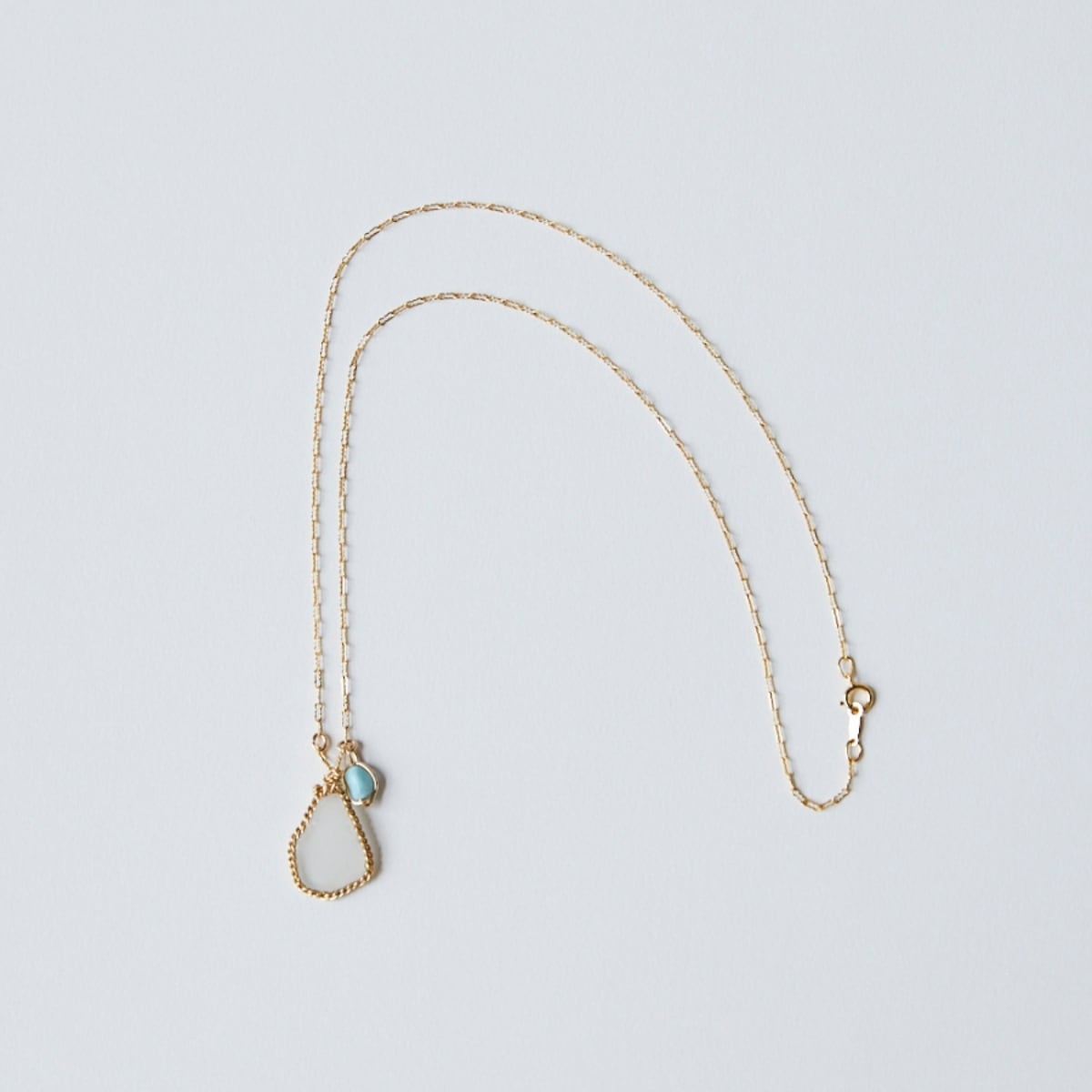 Larimar/ラリマー シーグラスネックレス14kgf | yuisetouchi