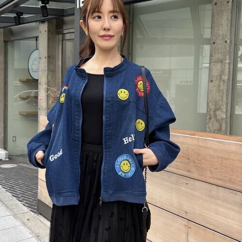 刺繍 スマイル デニム ジャケット B柄】 | 遠藤商店⛩️アパレルショップ
