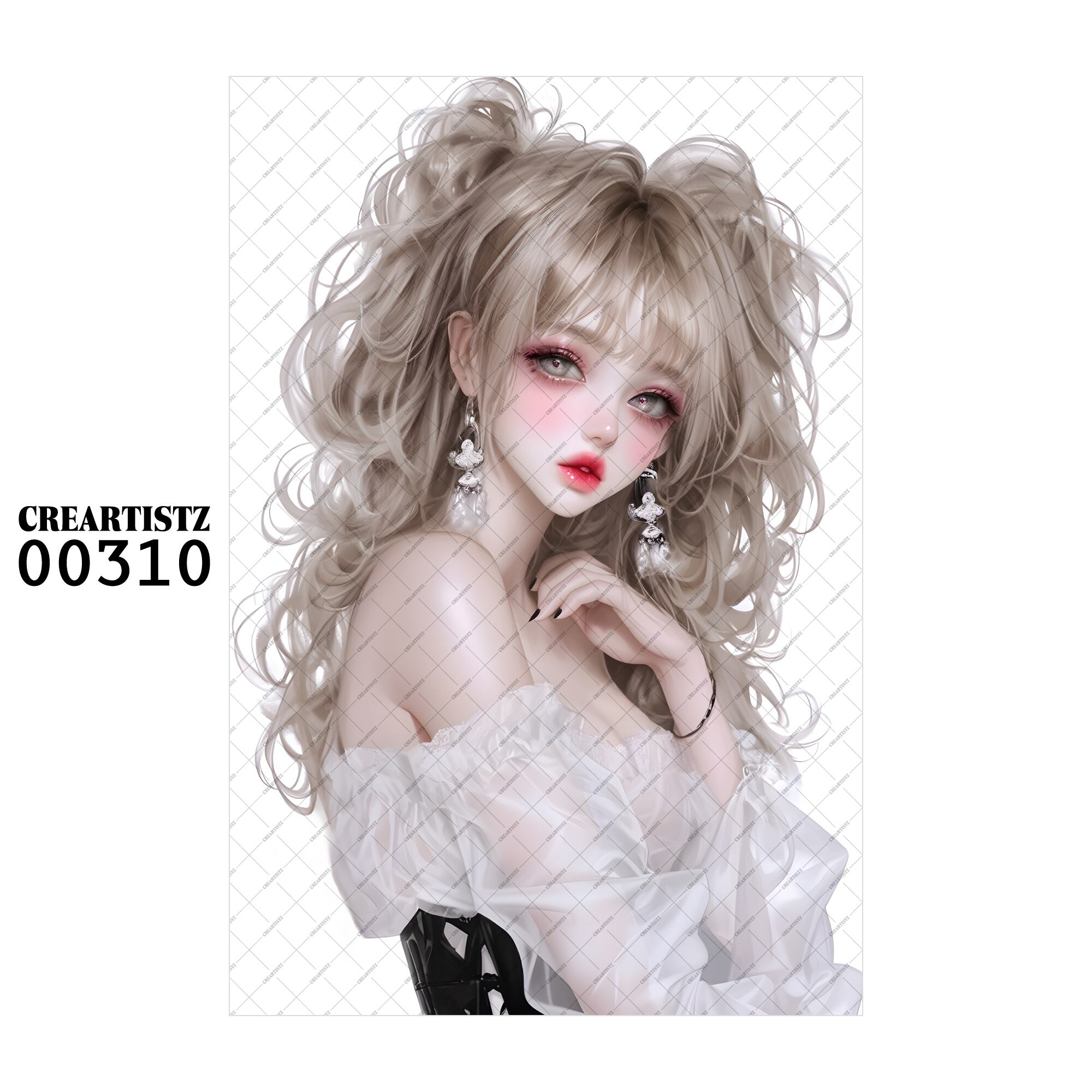 00310 ガール キュート オリジナル ペーパー/ステッカー 4枚セット CREARTISTZ