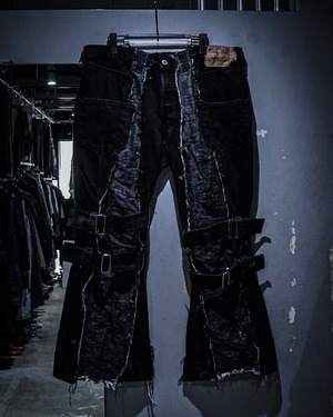 【add (C) vintage】“Original Remake” Bontage Gimmick Flare Denim Pants