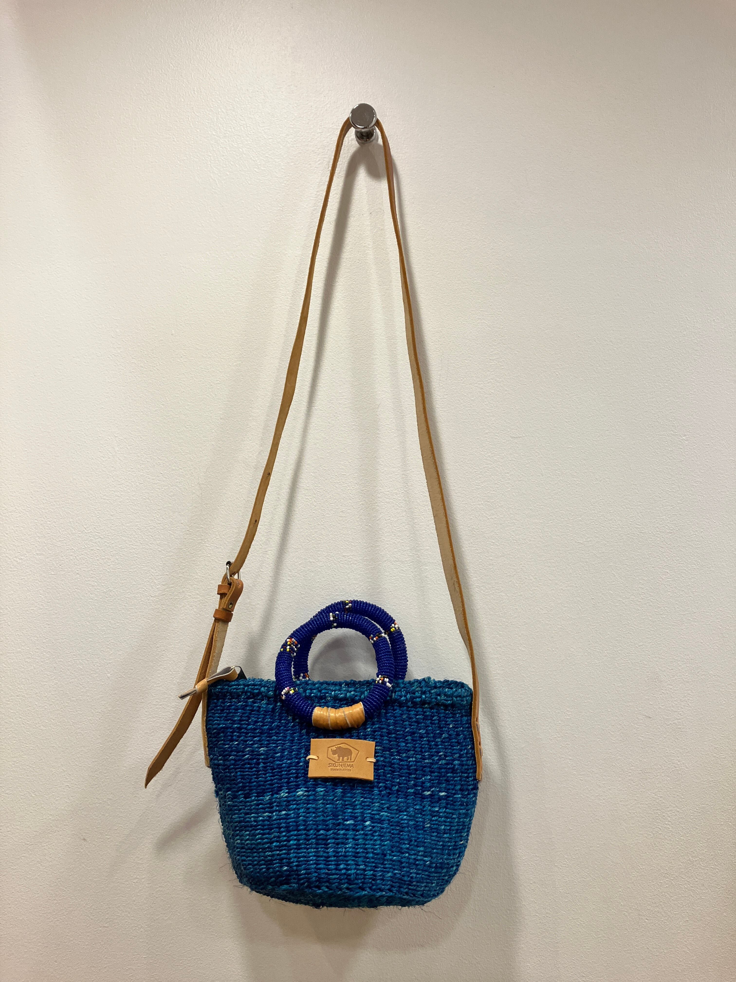 mini サイザルショルダー　= ocean blue =