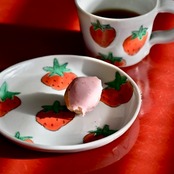 村田菜穂美作　丸おやつ皿 いちごもよう［2104130000812］