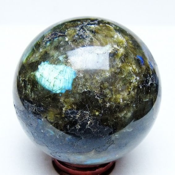 ラブラドライト 丸玉 71mm スフィア 置物 一点物 151-9118
