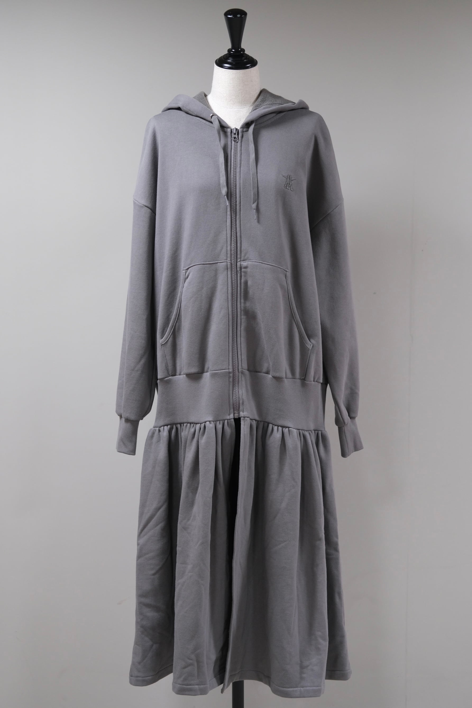 ワンピース OPEN YY JERSEY SHIRRING HOODIE JACKET 5BNY215 OPEN YY】JERSEY SHIRRING HOODIE JACKET - grey - | loop