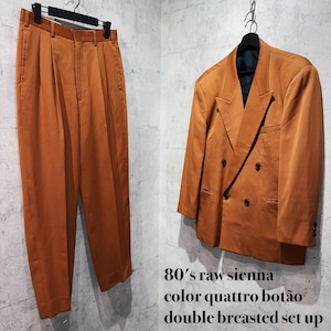 80's raw sienna color quattro botão double breasted set up