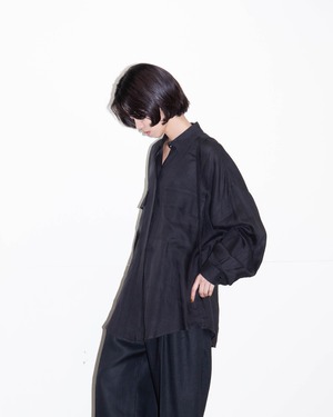 1990s ELLEN TRACY - concealed placket double flap pocket linen shirt