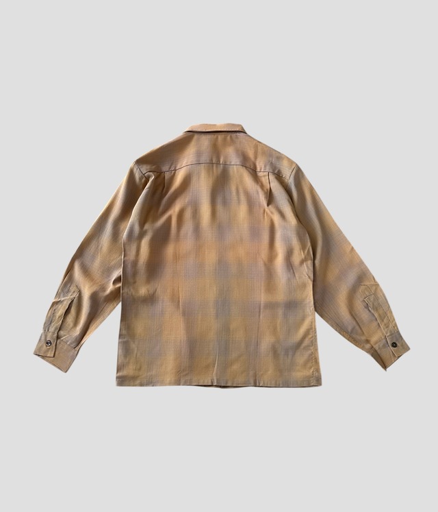 -Sportman- Vintage 60s L ombre rayon open collar shirt
