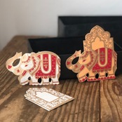インドのギフトタグ 象  2枚入りセット《Chimanlals》