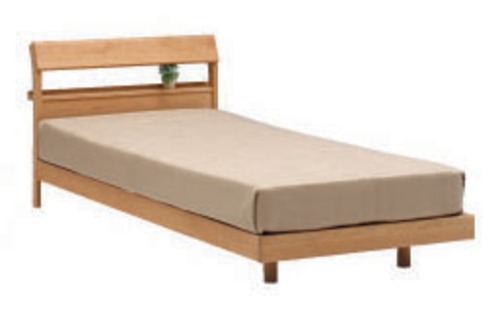 すっきりしたデザインのベッド&マットレスシングル　Bed and mattress single