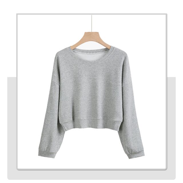 【予約販売】プルオーバー レディース 秋冬 トップス ワンサイズ 長袖 ゆったり スエット トレーナー ドルマン袖 フレア袖 シンプル 無地 ショート丈 ラウンドネック S/M/L ホワイト/グレー/ブラック/グリーン/ブルー/オレンジ
