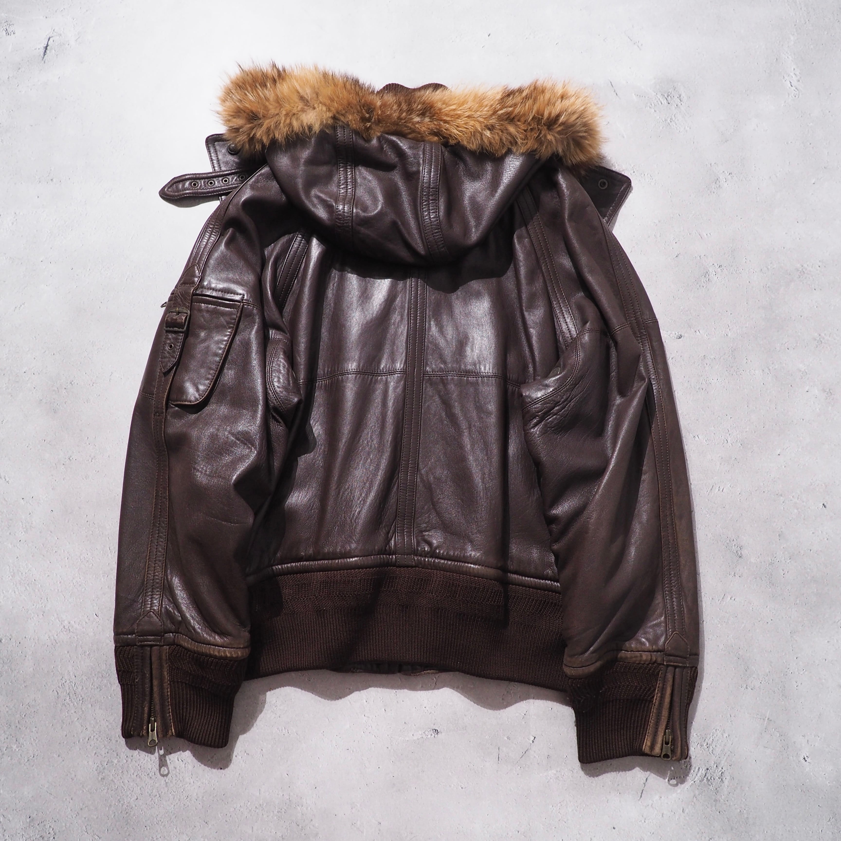 1980s " Monsieur NICOLE " Special N2-A sampling vintage Sheep leather jacket ムッシュニコル N2-A サンプリング レザージャケット