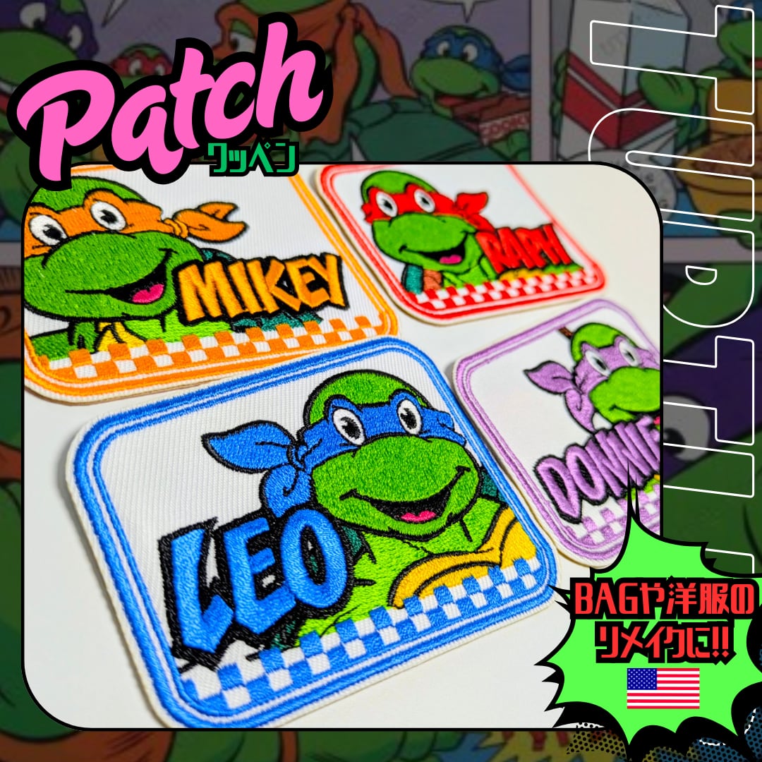 送料無料！ ★刺繍アイロンワッペン★【 Teenage Mutant Ninja Turtles (  ティーンエイジ ミュータント ニンジャ タートルズ )  】 〚アメリカン雑貨 アメトイ〛