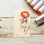 いぬの子とアイスランドポピー*ドローイング