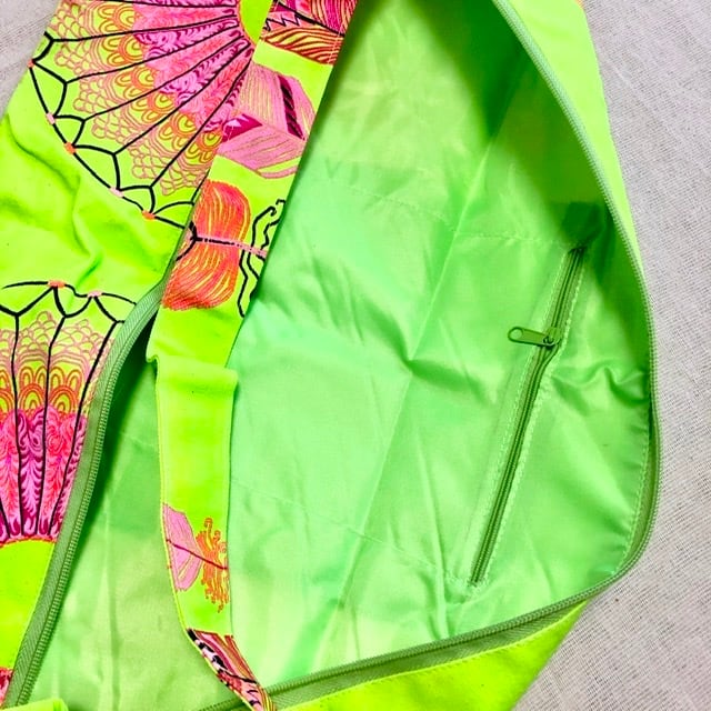 ヨガマットバッグ❤️ドリームキャッチャーネオンイエローグリーン