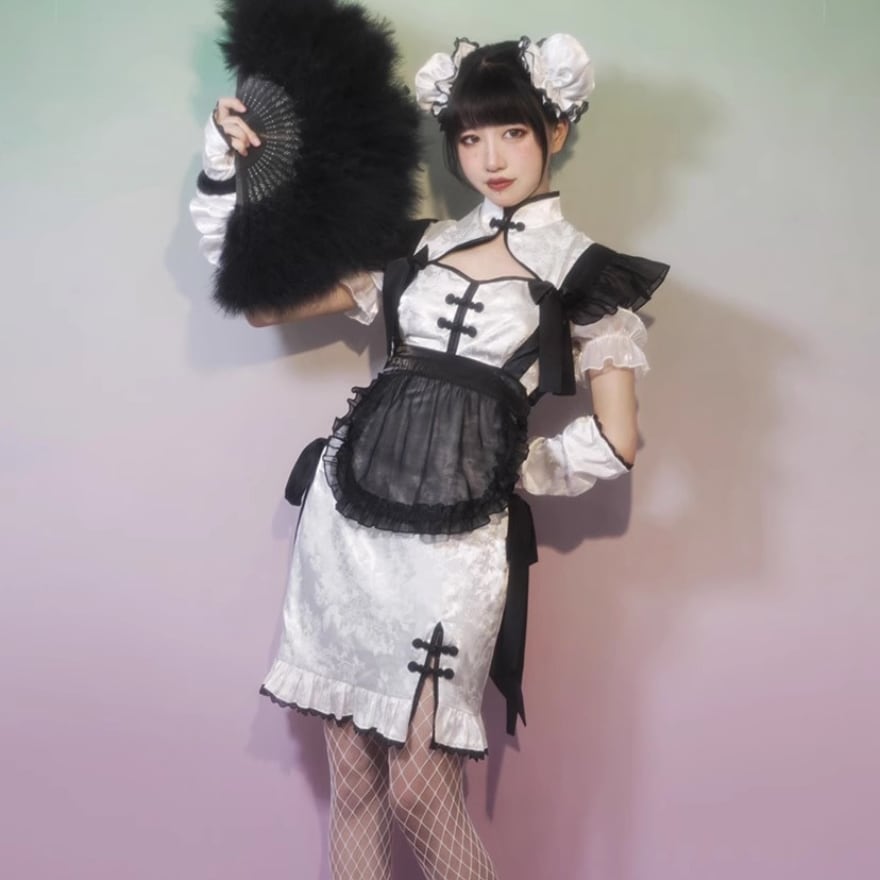 ロリータ通販 SEASONZ チャイナ服 チャイナドレス メイド服 パンダメイド コスプレ ハロウィン 文化祭 学園祭 中国結びボタン ミニスカ  COS イベント 舞台衣装 ろりーた 服 | ロリータ通販 SEASONZ powered by BASE