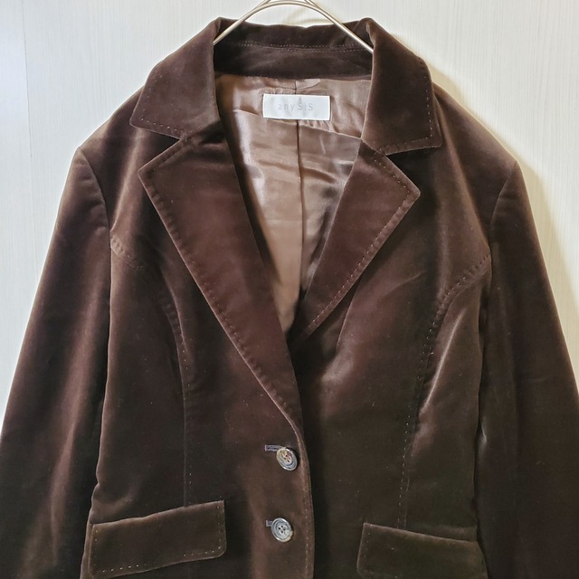 【USED】ジャケット　anysis　ベロア調　ブラウン