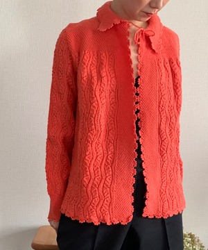 【送料無料】Orange handmade knit cardigan