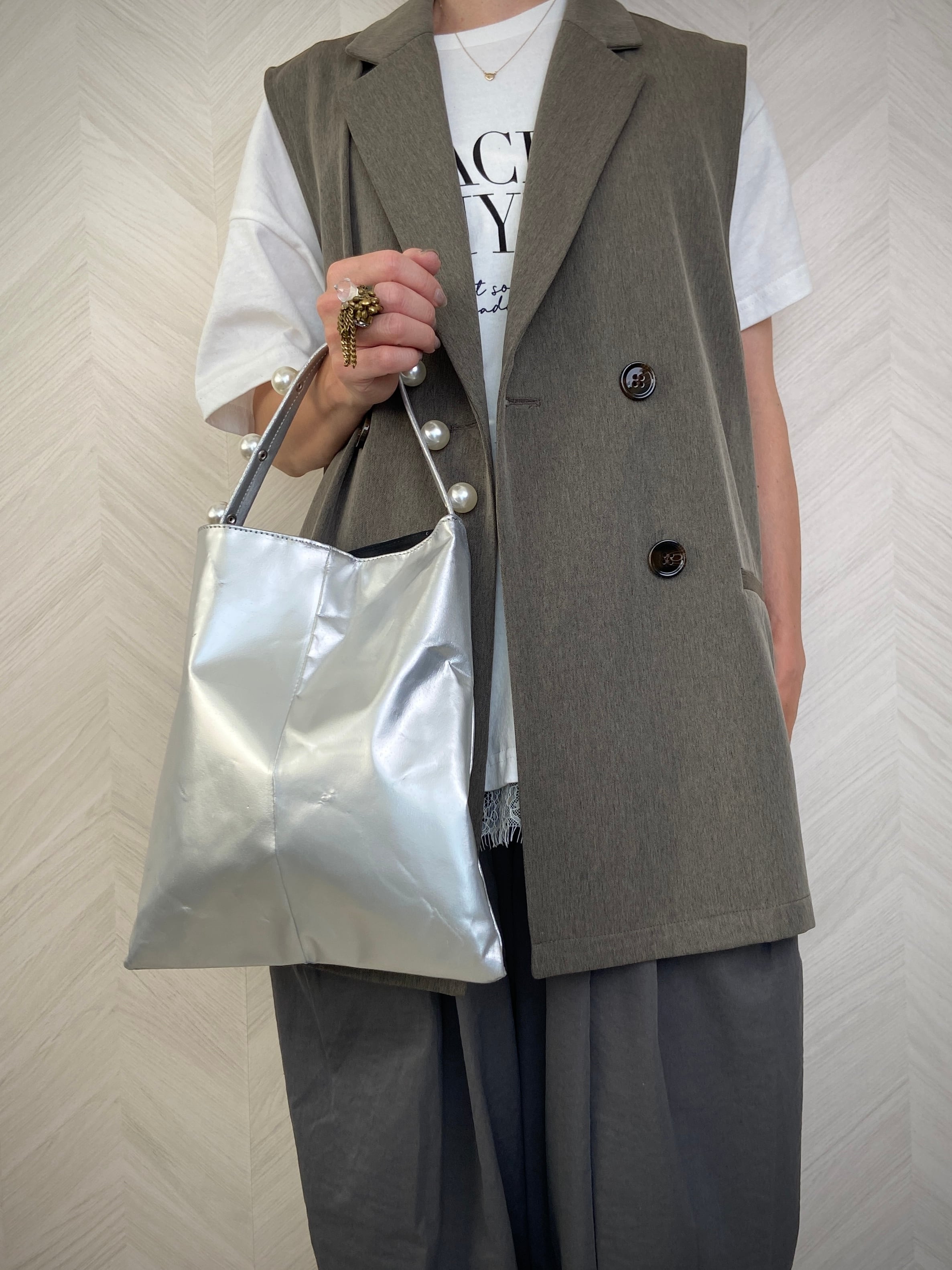 メタリックバッグ*軽量*オプションにてパール追加・斜め掛けにも